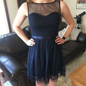 Blue knee length dress